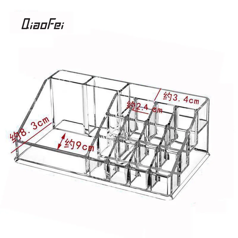 

16 grids Acrylic Clear Cosmetic Storage Box Holder Makeup Organizer Lipstick Holder Display Stand Toiletries Storage Boxes Case
