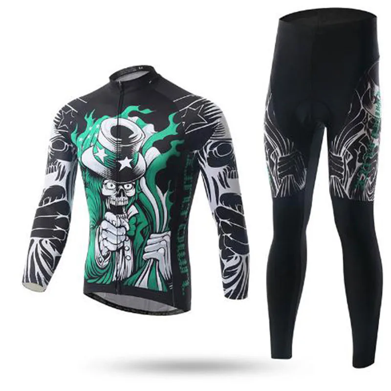 mtb Cycing Suit Long Sleeve Sets Bicycle Cycling clothing Spring and Autumn Sweat Drained Sponge Pants Pad