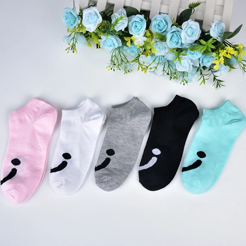 

1pair Summer Thin Women's Boat Socks Small Fresh Cartoon Smiley Four Seasons Invisible Socks Ladies Socks Korean Socks