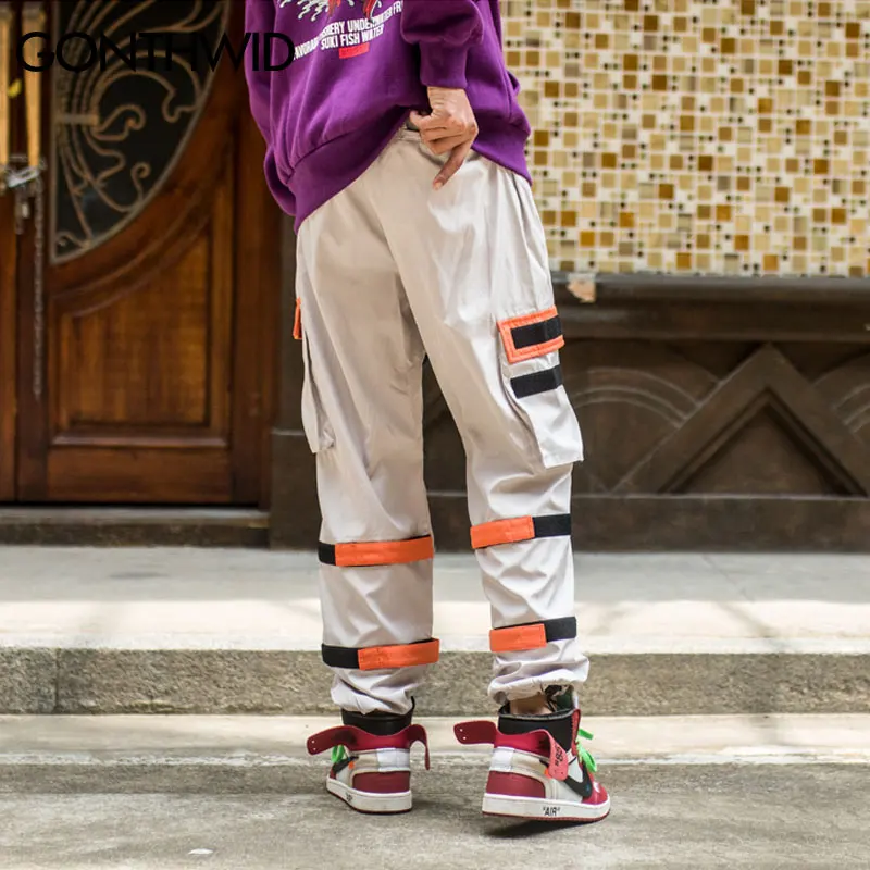 Men's Side Pockets Cargo Harem Pants 2018 Hip Hop Casual Male Tatical Joggers Trousers Fashion Casual Streetwear Pants