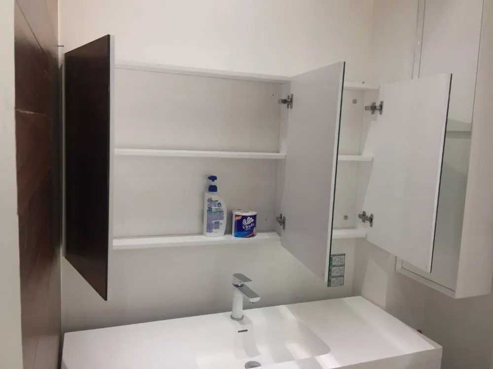 1300mm Floor Mounted Solid Surface Acrylic Furniture Oak Wood Bathroom Vanity Cabinet Cloakroom Matt White Sink 2193-0