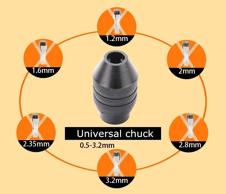 Горячая распродажа универсальный Зажимной патрон Keyless для Dremel вращающихся инструментов мм 3,2-0,5 мм быстрее бит Swaps Новый электрический