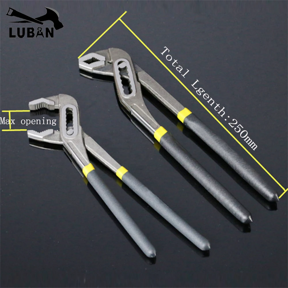 LUBAN 8" 10" Water Pump Pliers Quick release Plumbing Pliers Straight