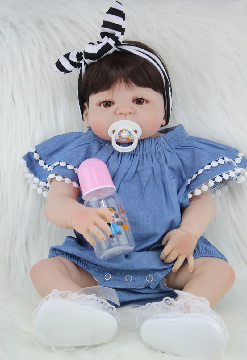 BZDOLL, 55 см, полностью силиконовый корпус, Reborn Baby Doll, игрушка, как настоящая, 22 дюйма, новорожденная девочка, принцесса, младенцы, кукла, купание, игрушка, детский подарок