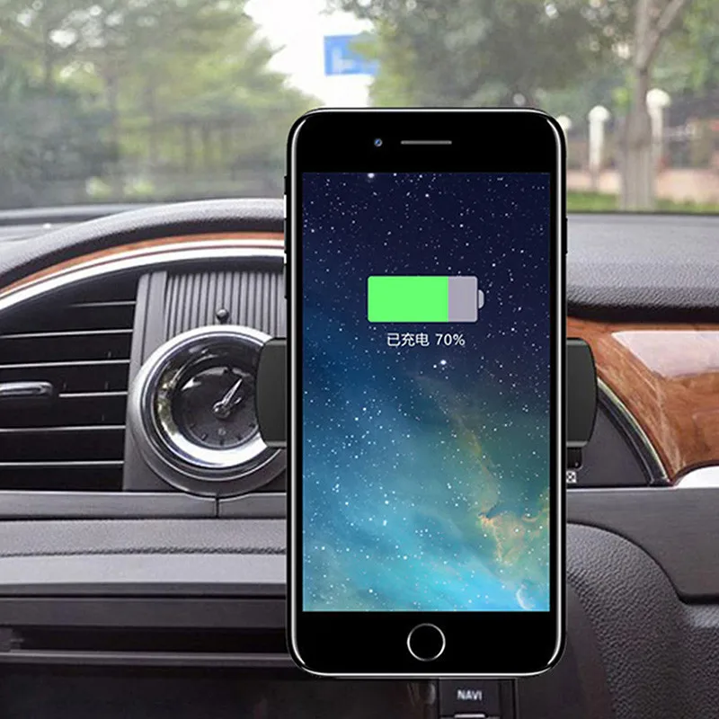 Turata 360 градусов вращения телефон автомобиля Магнитная Беспроводной Зарядное устройство воздуха на выходе крепление для Samsung GalaxyS8/S7/S8 край /Note 5 iPhone 7