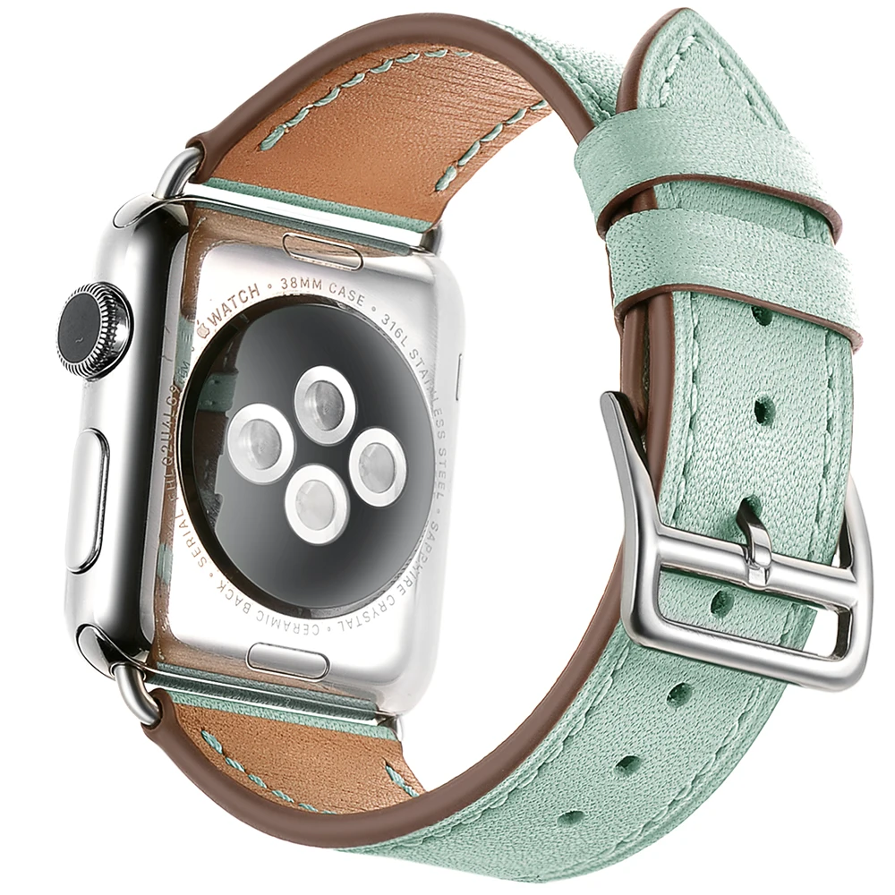 Элегантный розовый мятный зеленый один тур ремешок для Apple Watch Band из натуральной