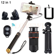 Телескопический объектив Kit 8X телефото зум линзовый микроскоп рыбий глаз Макро широкоугольный объектив для Xiaomi samsung S4 S5 S6 S7 край