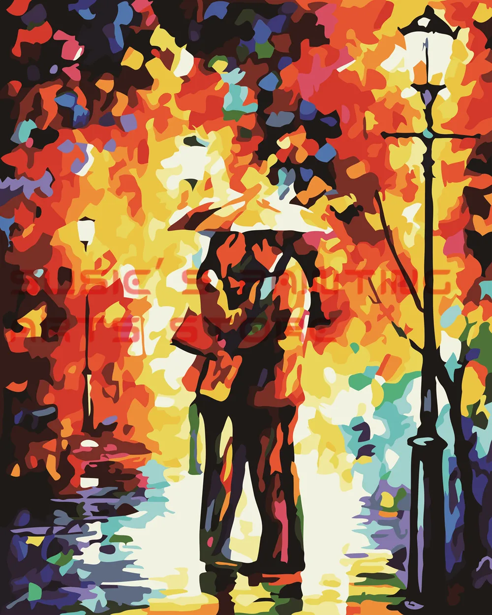 Lovers Couple romantic Frameless Diy Digital Painting By Numbers canvas