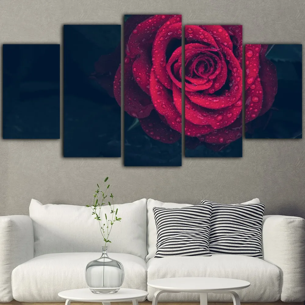 5 шт. холст картина Роза настенные картины для гостиной плакат Quadros Decoracao Bilder