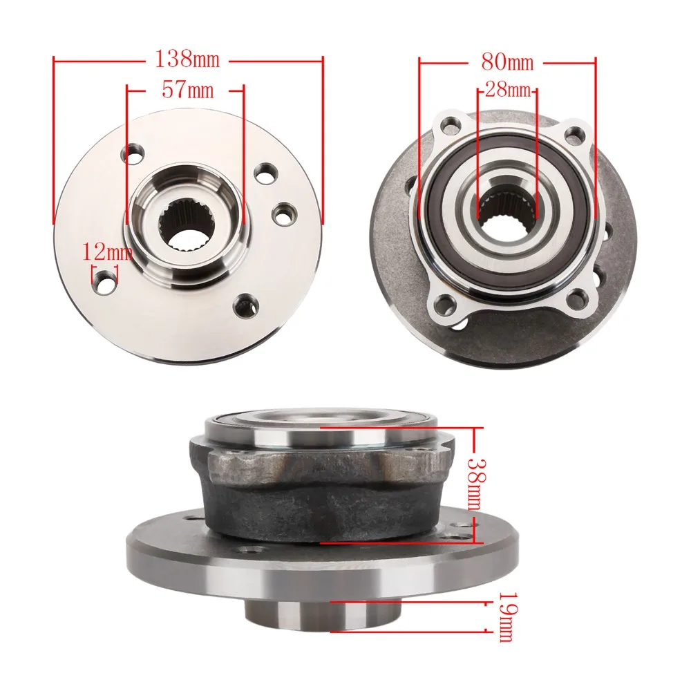 Convertible Front Bolt Wheel Bearing for Mini R50 R52 R53 M12 1.5 Left Right