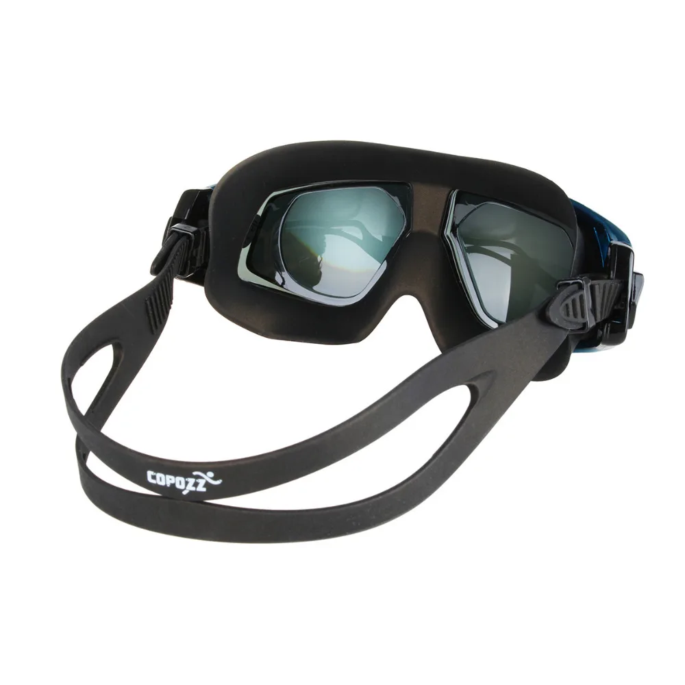 Copozz зеркальные очки для плавания для близорукости, большие силиконовые очки для плавания с большой рамкой, водонепроницаемые противотуманные УФ очки для мужчин и женщин