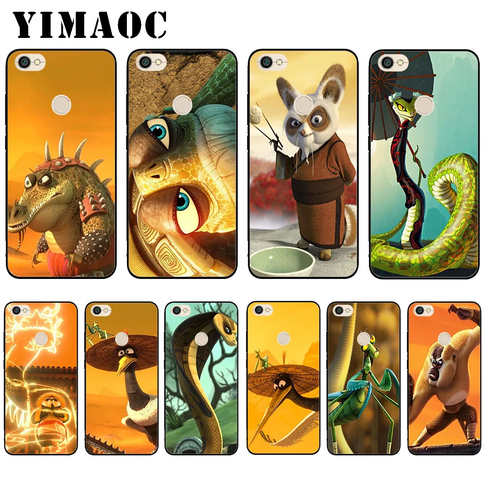 

YIMAOC Kung Fu Panda Cartoon Black Soft Silicone Case for Xiaomi Redmi Note 6 Pro 7 Pro S2 Go Cover