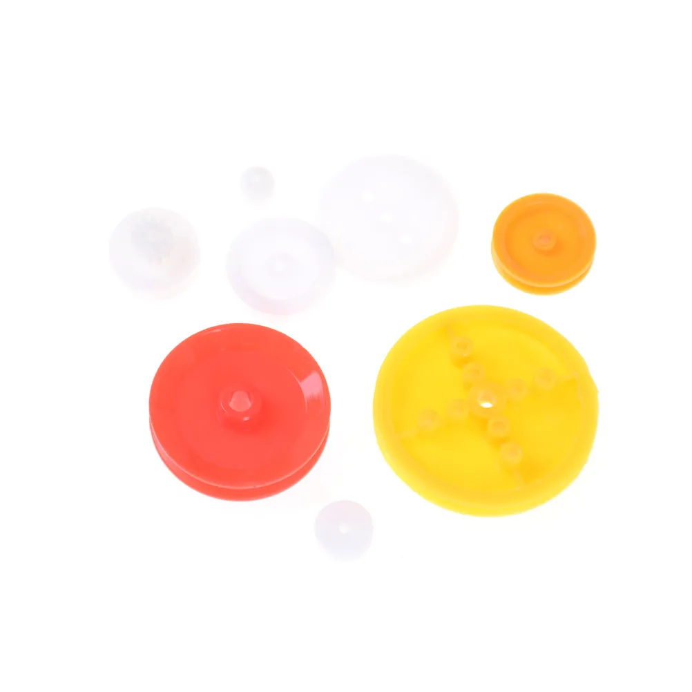 7PCS Motor Synchronous Belt Plastic Pulley Wheel Sheave for DIY Toys Parts