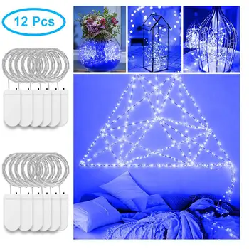 

12Pcs 1M 20LED String Light Battery Operated Party Wedding Garden Decor Lamp