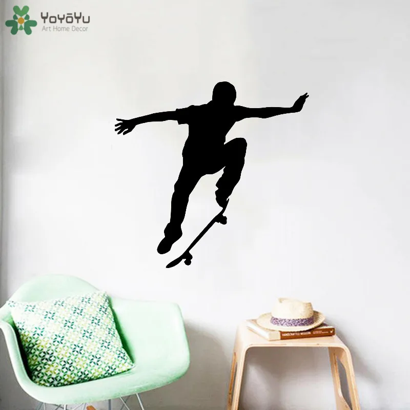 

YOYOYU Wall Decal Art Mural Skateboard Extreme Sports Vinyl Wall Stickers Home Accessories Waterproof House Decor RemovableCT757