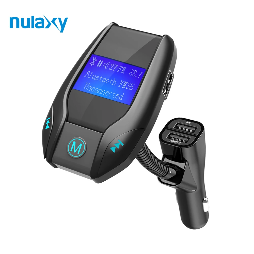 Купить Nulaxy автомобиля Bluetooth FM передатчик с двойной зарядный комплект usb громкой связи FM модулятор аудио MP3 плееры Поддержка 5 В 2.1A выход