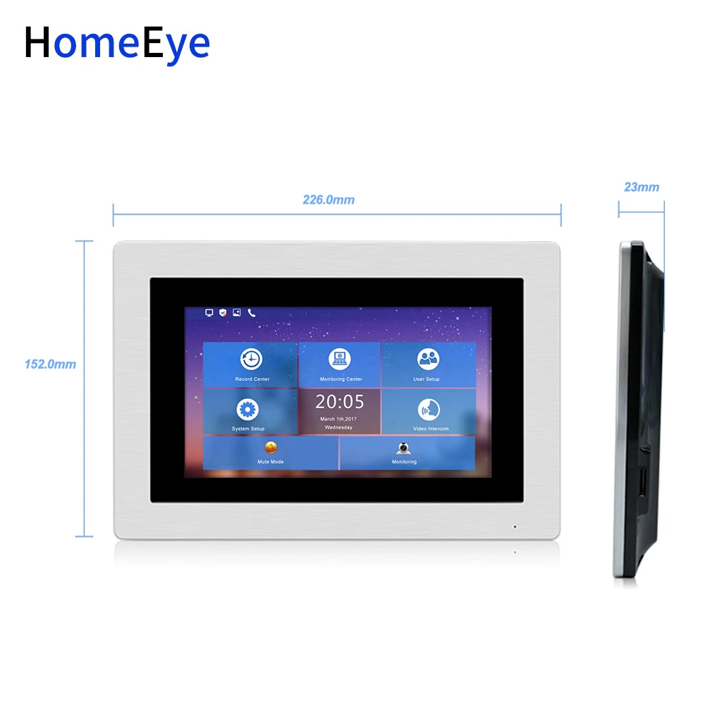 HomeEye 720P HD WiFi IP Video Door Phone Video Intercom Android/IOS APP Remote Unlock Home Access Control System 2-5+POE Switch