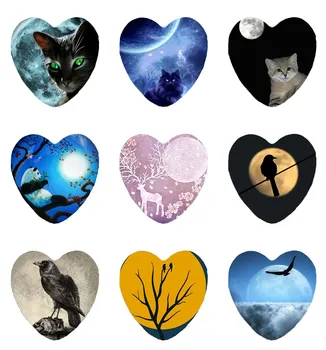 

Hot sale 5pcs12mm20mm25mm Black Cat and Moon Animal Handmade Photo Glass Drop Style Cabochons Jewelry Accessories