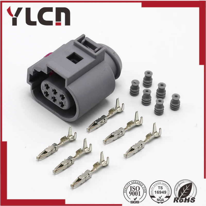 Tyco 6 Pin Female 1 5 мм набор коннектор датчика для VW Audi Skoda 1J0 973 713/1J0973713|female pin connector|female
