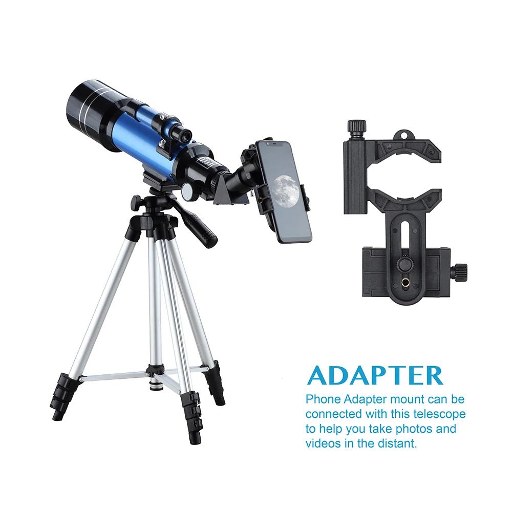 F40070m telescópio astronômico monocular com tripé refrator
