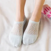 10 шт. = 5 пар женских носков летние ультра-тонкие однотонные Дышащие носки силиконовые женские носки-Тапочки