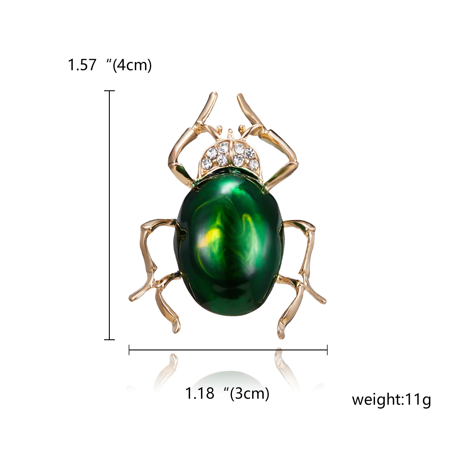 Rinhoo блестящая зеленая брошь в виде насекомых, Броши из сплава золотого цвета для женщин и детей, подарки на день рождения, одежда, декоративный костюм, воротник, брошь на булавке - Окраска металла: 1