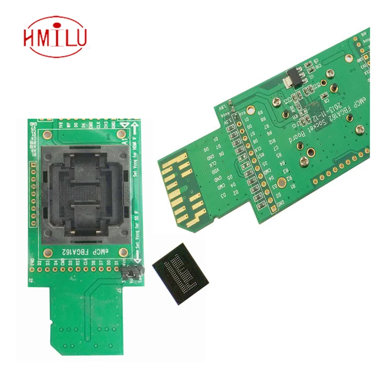 

eMCP reader test socket with SD interface BGA162 BGA186 size 12x16mm pitch 0.5mm programmer adapter for data recovery open top