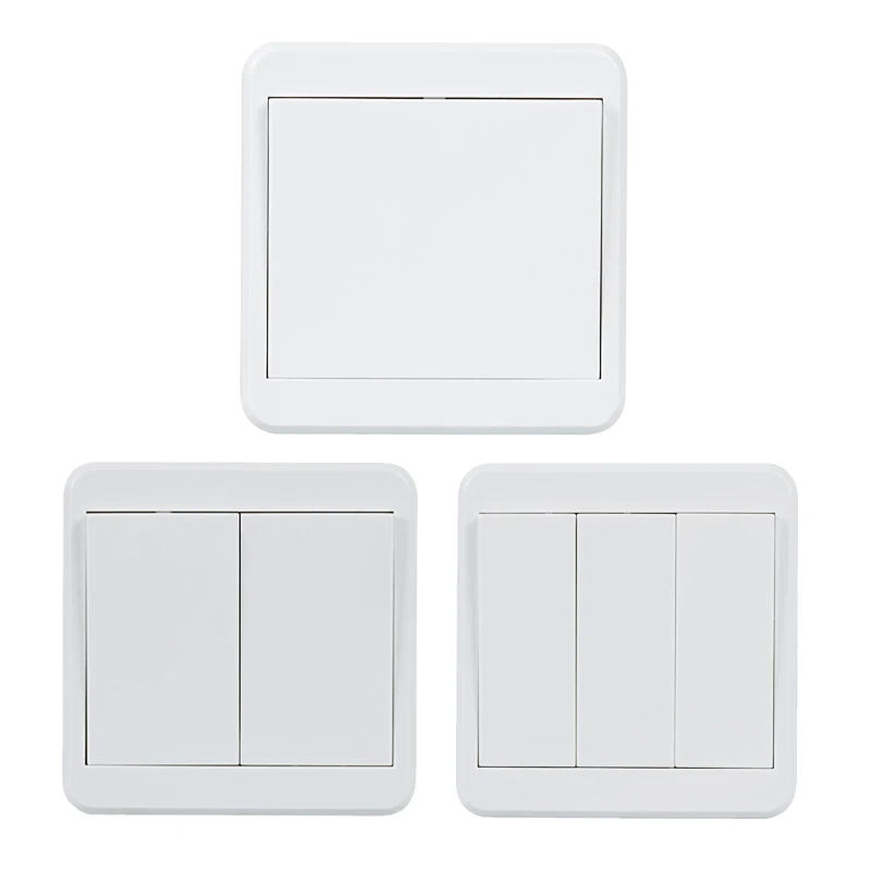 

1/2/3CH 86 Wall Panel 12V Fireproof Remote Control Push Button Switch for Living Room Bedroom Lighting EV1527 Learning Code DS35