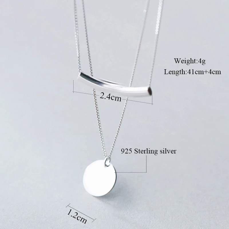 925 пробы Серебряный минималистичный геометрический минималистичный кулон колье ожерелье для женщин и девушек аксессуары для вечеринки подарок на день рождения