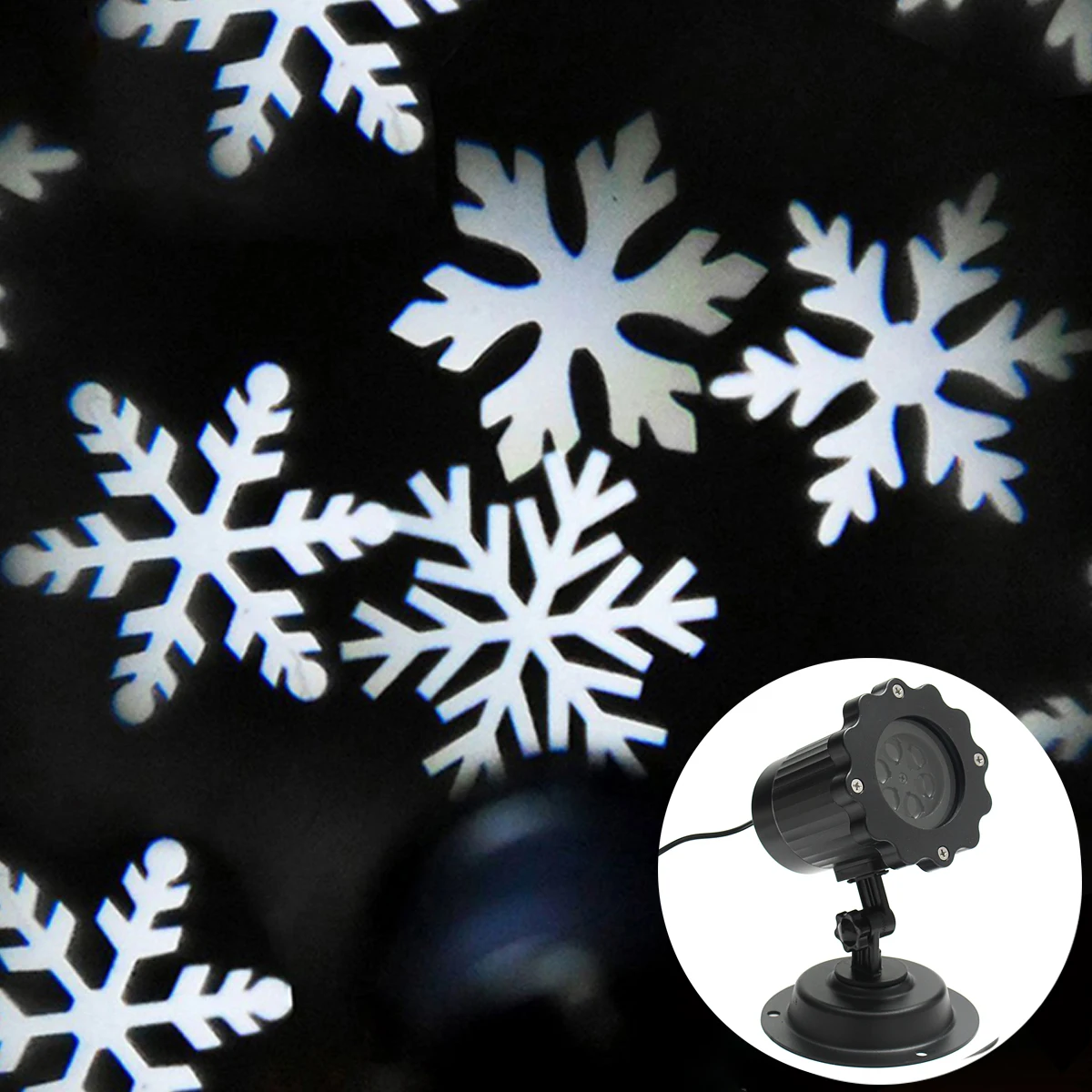 

Christmas 100-240V Outdoor Moving Laser White Snowflakes Projector LED Light EU/US/AU/UK Waterproof 4 LED Lights Stage Lighting