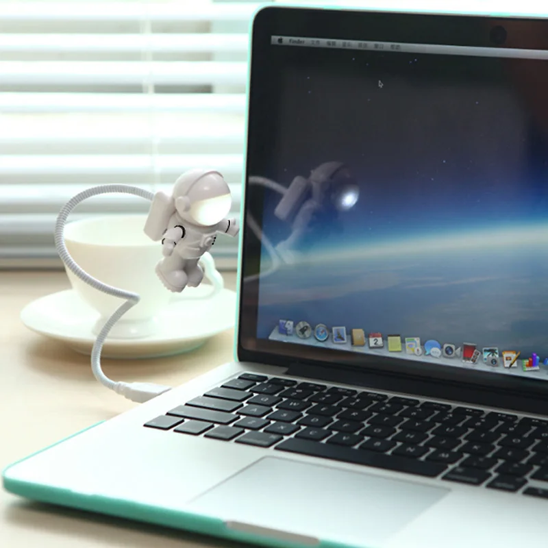 Spaceman клип светодиодный USB свет гибкая клавиатура ночник чтение Настольная лампа