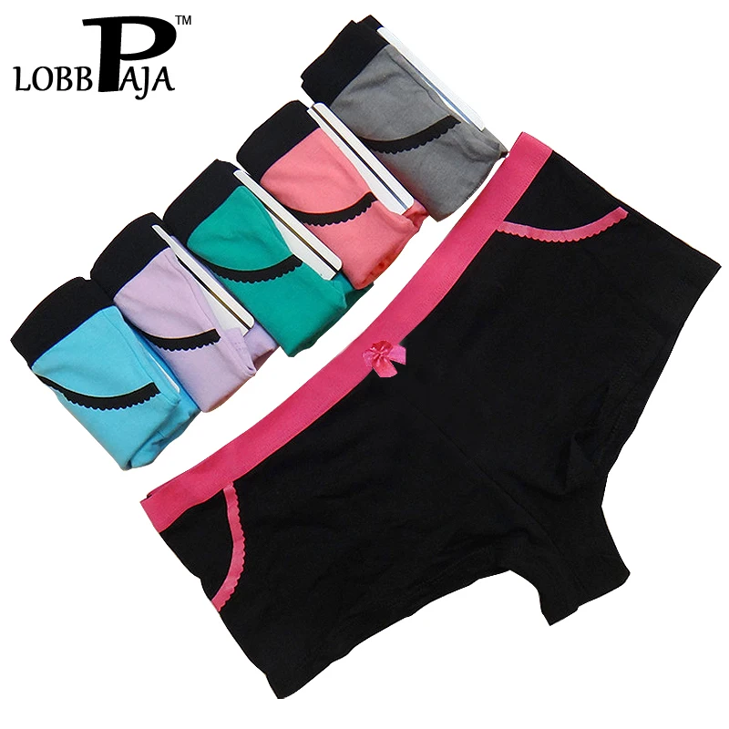 

Lot 6 pcs Woman Underwear Cotton Women Panties Solid Women's Boxers Shorts Boyshorts Knickers Ladies Seamless Lingerie M L XL