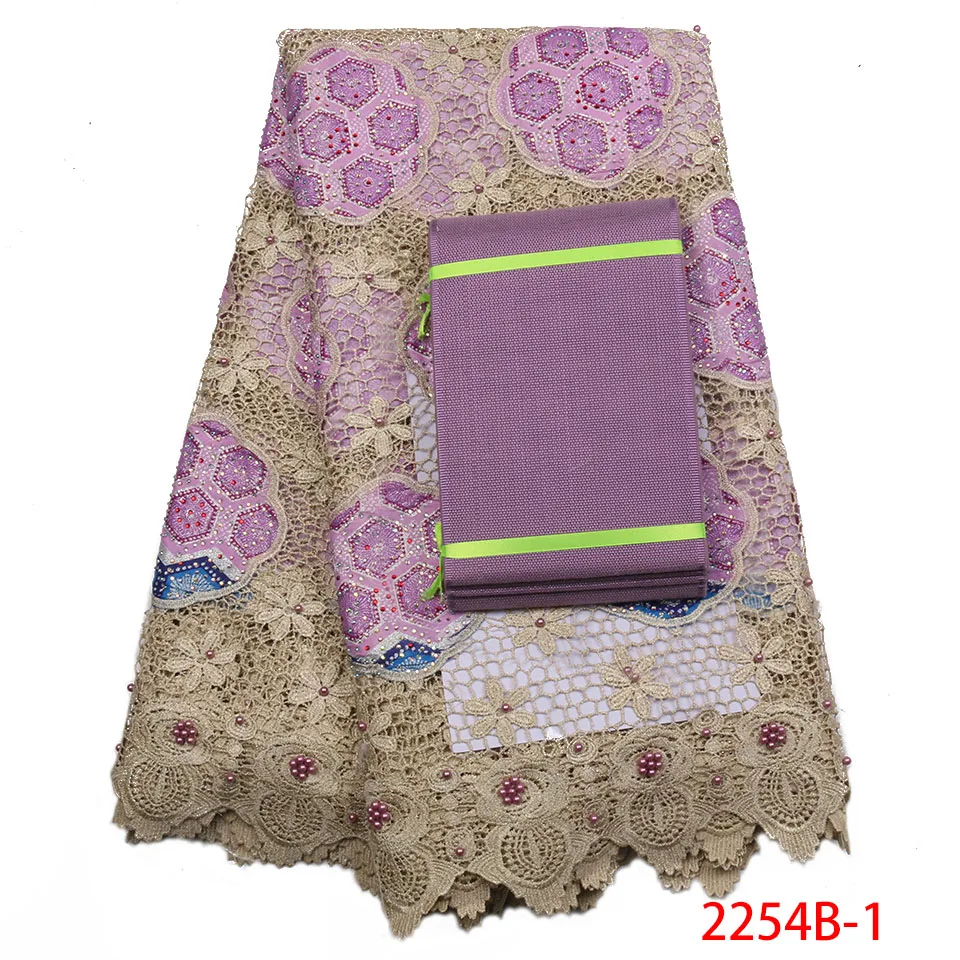 

Latest Multicolur Heavy African Ankara Lace Fabric High Quality Embroiderd Nigerian Lace With Beaded And Aso oke AMY2254B-1