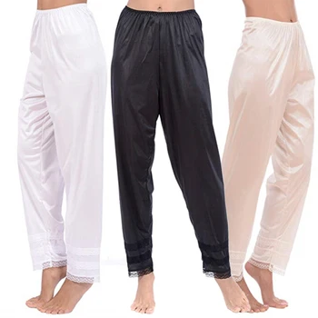 

Soft Lace Sleep Pants Bottoms Women Ladies Solid High Waist Lace Patchwork Slip Nightwear Pyjamas Lounge Pants Trousers