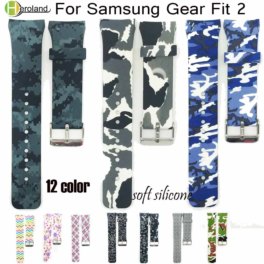 Модный силиконовый спортивный ремешок для наручных часов Samsung Gear Fit 2 SM R360