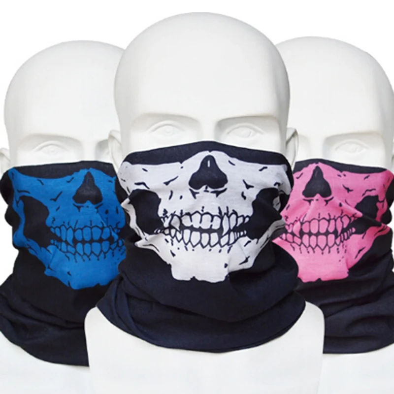Halloween Skull Skeleton Outdoor Half Face Mask Bicycle Skull Half