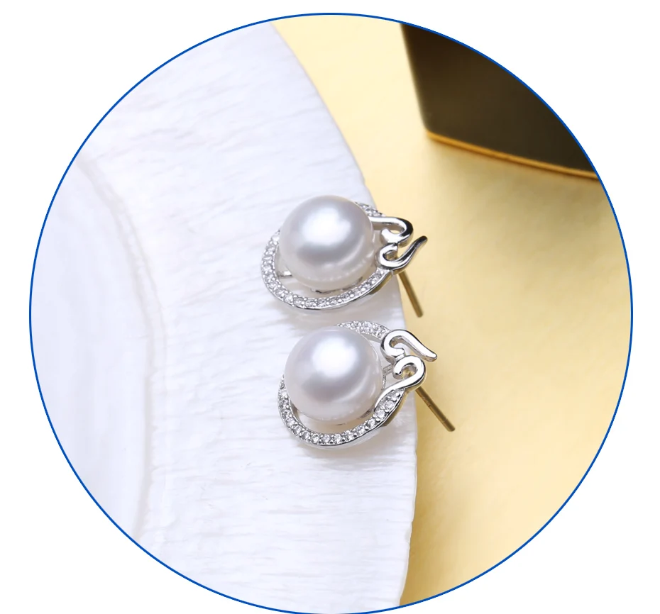 FENASY 925 серьги из стерлингового серебра натуральный жемчуг ювелирные наборы для женщин серьги-клипсы цветок кулон ожерелье кольцо ювелирные изделия