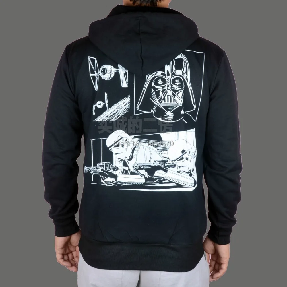 Модный супер крутой фильм Звездные войны Дарт Вейдер худи, зимняя куртка hardrock смерти панк черный металлический Свитшот флис