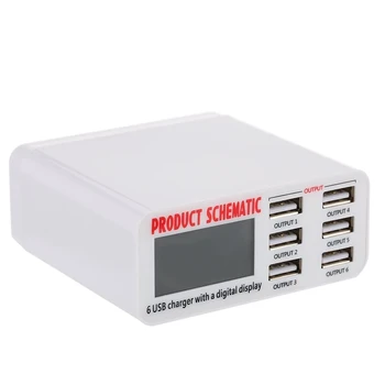 

6 Ports USB Charger Multi USB Desktop Charger Charging Station EU US Plug Mobile Phone Charger Adapter For iPhone iPad Samsung
