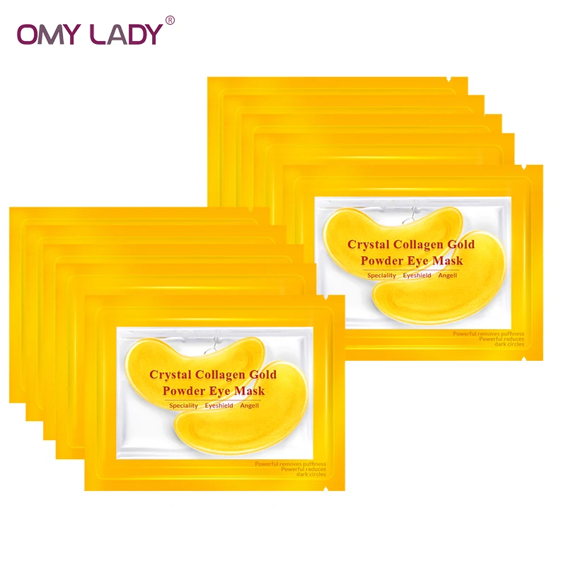 

OMY LADY 10 Pairs eye patch 24k Gold Crystal Collagen Eye Mask Anti Aging/Dark Circles/Puffiness skin care eye care moisturizing