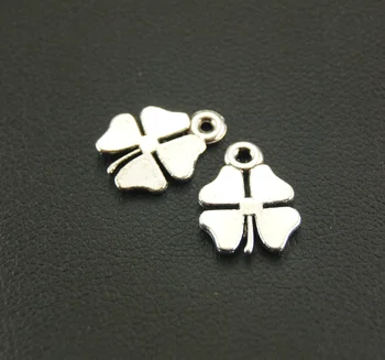 

20 Pcs Silver Color Mini 4 Leaf Clover Charms Jewellery Pendant For Bracelet Necklace A490