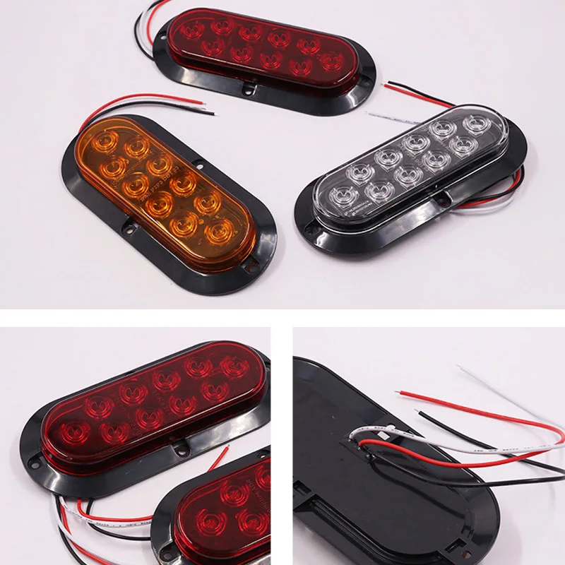 1 пара задний фонарь Овальный 10 LED сигнальный для грузовика прицепа YAN88|Сигнальная