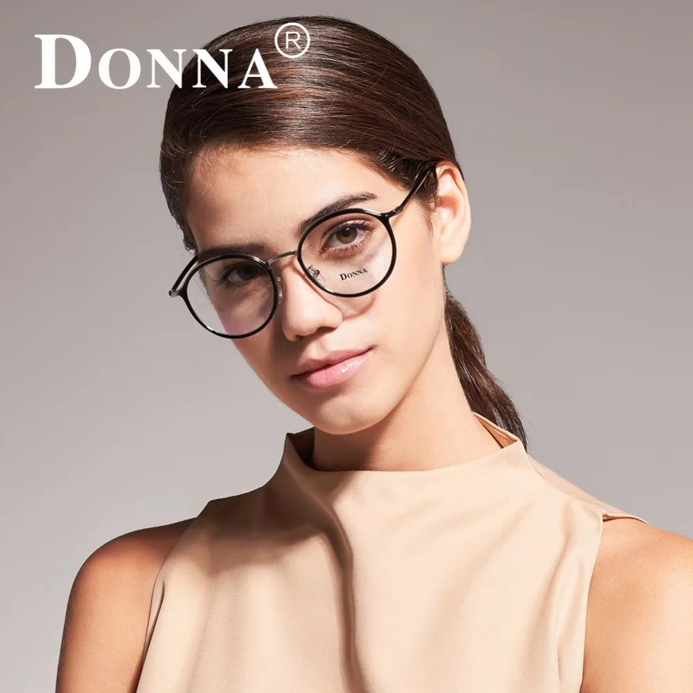 Donna Women Fashion Reading Eyeglasses Optical Glasses Frames Glasses Women New Round Frame Clear Lens Ultra