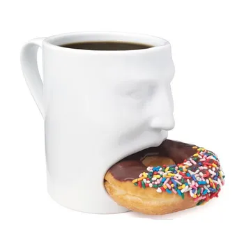 

New Arrival,Funny ceramic face mug dunk cookies cup with biscuit holder novelty surprise lover gift,Free shipping.