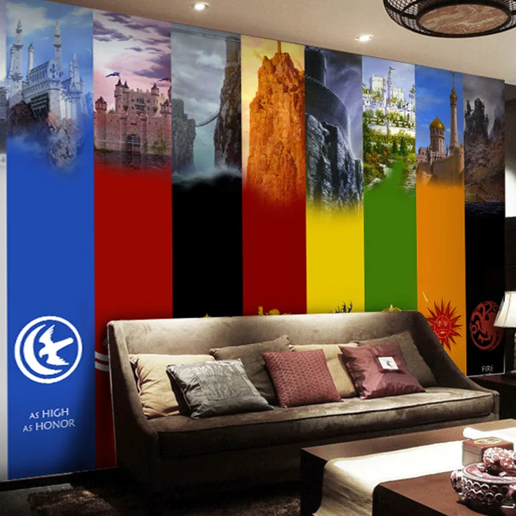 

Custom 3D photo wallpaper European football team 3D team logo colorful fringe poster Club Lounge Bar mural wallpaper
