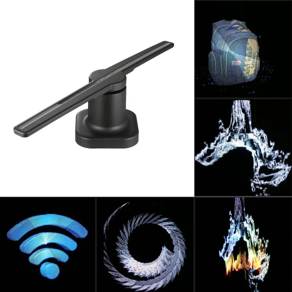 

Universal LED WIFI Holographic Projector Portable Hologram Player 3D Dispaly Fan Unique UK EU AU plug switch converter Drop ship