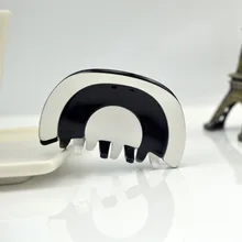 1 шт. корейский Средний аксессуар для волос винтажный черный белый арочный полосатый коготь белый акриловый зажим для волос LD1023