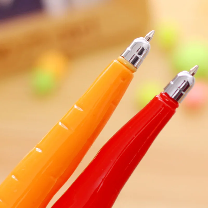 2x Fruit/Vegetable Sharped Ball Point Pen Refrigerator Megnet Kits Students Gift 