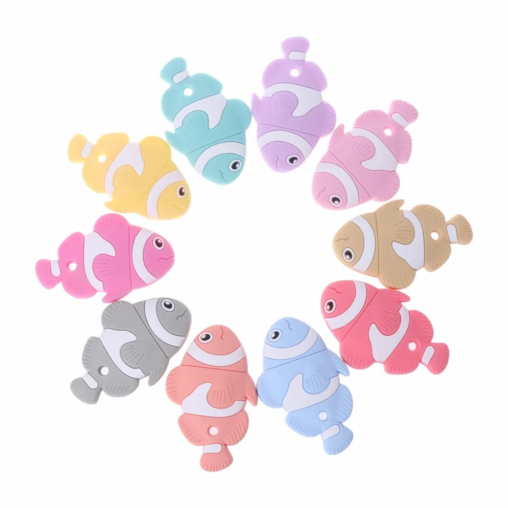 

Baby Teether Soft Silicone Kid Clownfish Shape Craft Handmade Chewing Ring Toy