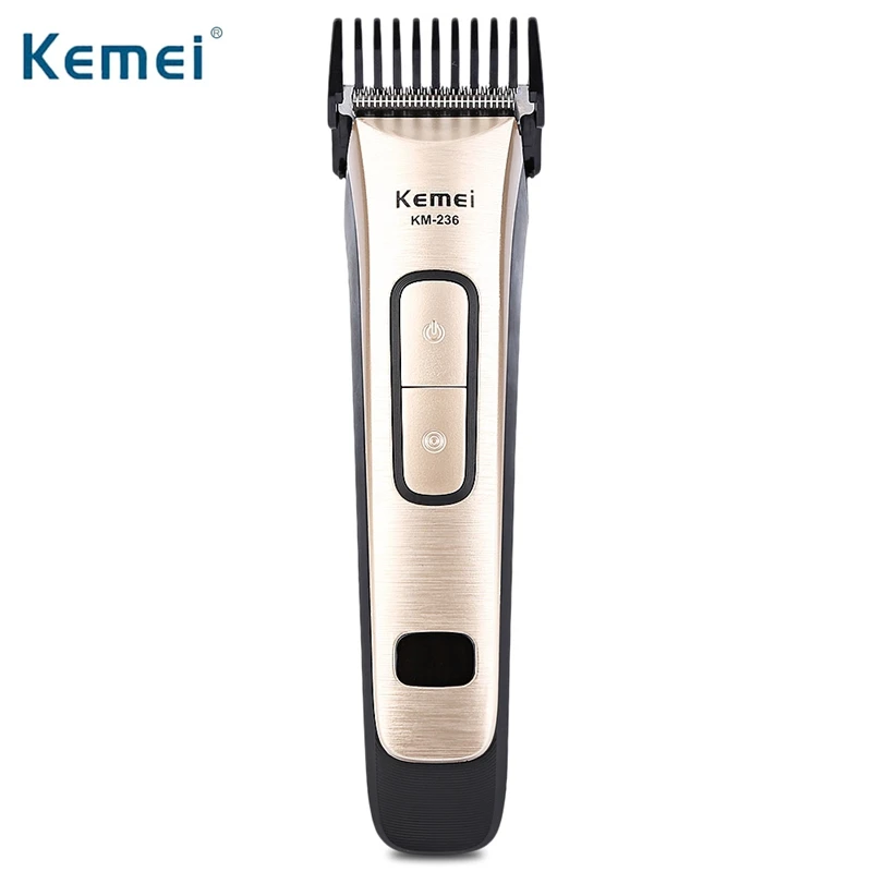 Kemei-236 Electric Hair Trimmer Rechargeable Hair Clipper Stainless Steel Blade Portable Cordless Adjustable Clipper Digital Kemei-236 Electric Hair Trimmer Rechargeable Hair Clipper Stainless Steel Blade Portable Cordless Adjustable Clipper Digital